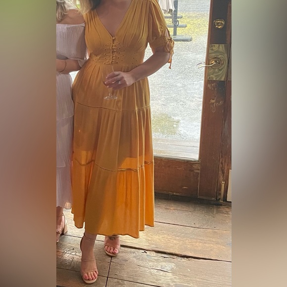 Gold Boho Maxi Dress by Emmie Rose - Picture 2 of 5